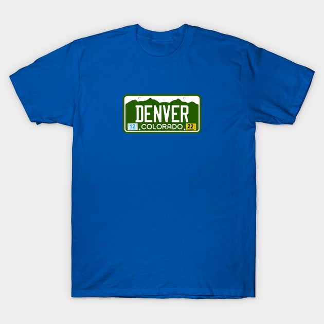 Colorado License Plate Tee - DENVER, CO T-Shirt by South-O-Matic
